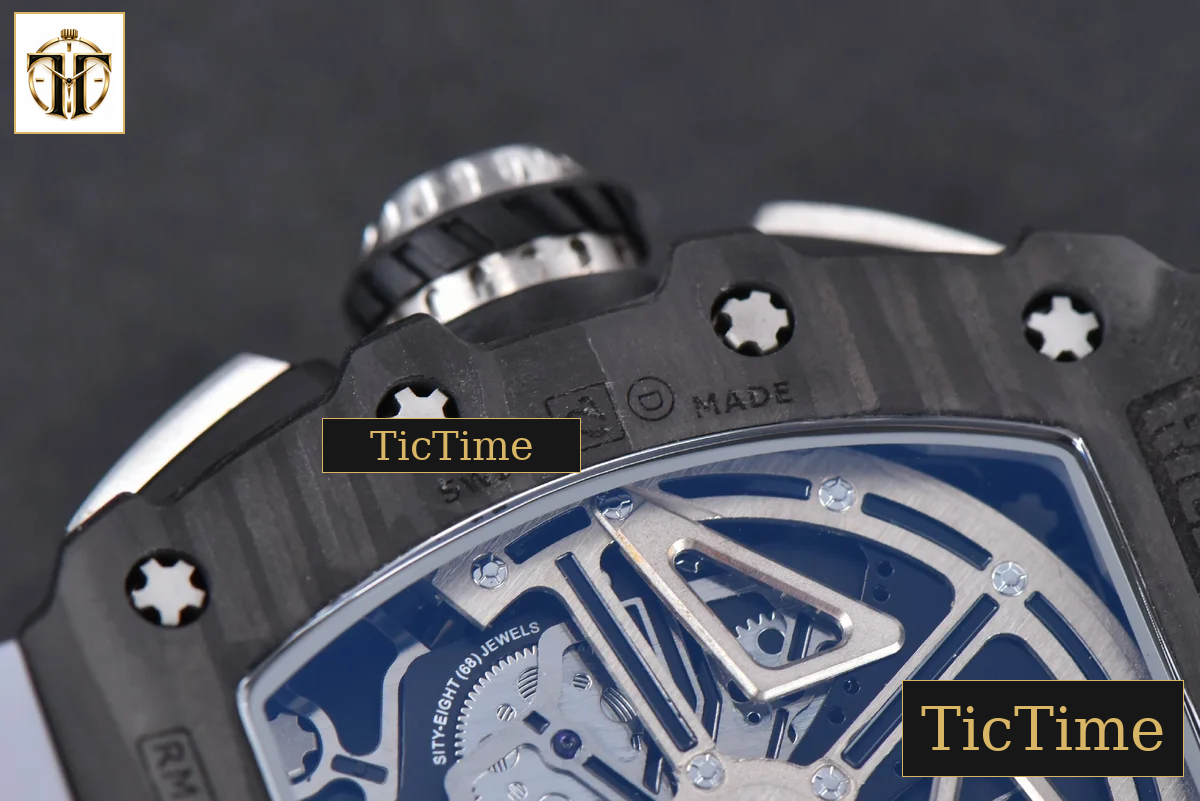 NTPT Chrono RM011 KVF Skeleton Dial Gray Rubber Strap V2 A7750 — foto 19