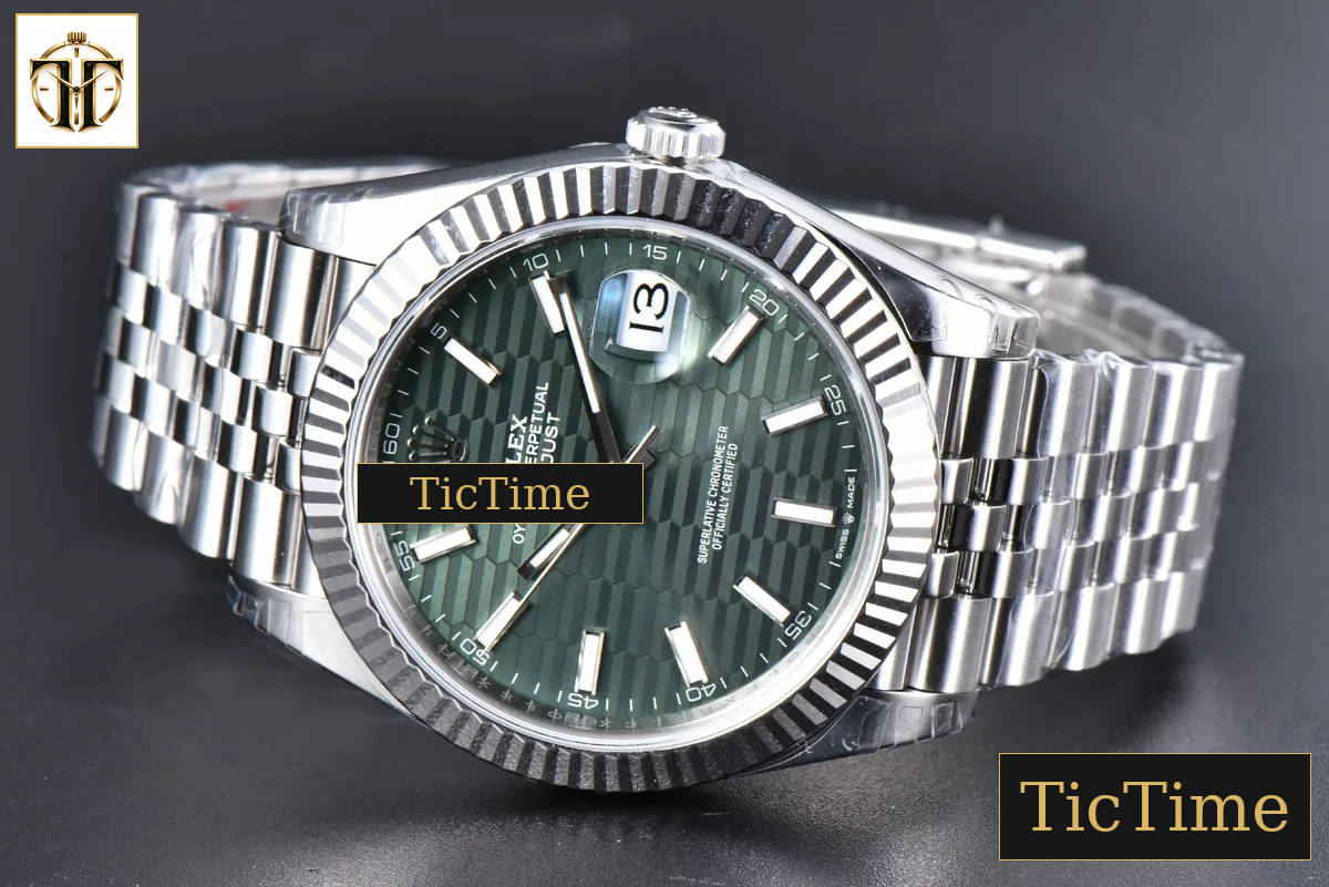 DateJust 904L 126334 41mm VSF Green Motif Dial Jubilee Bracelet VS3235 — foto 14