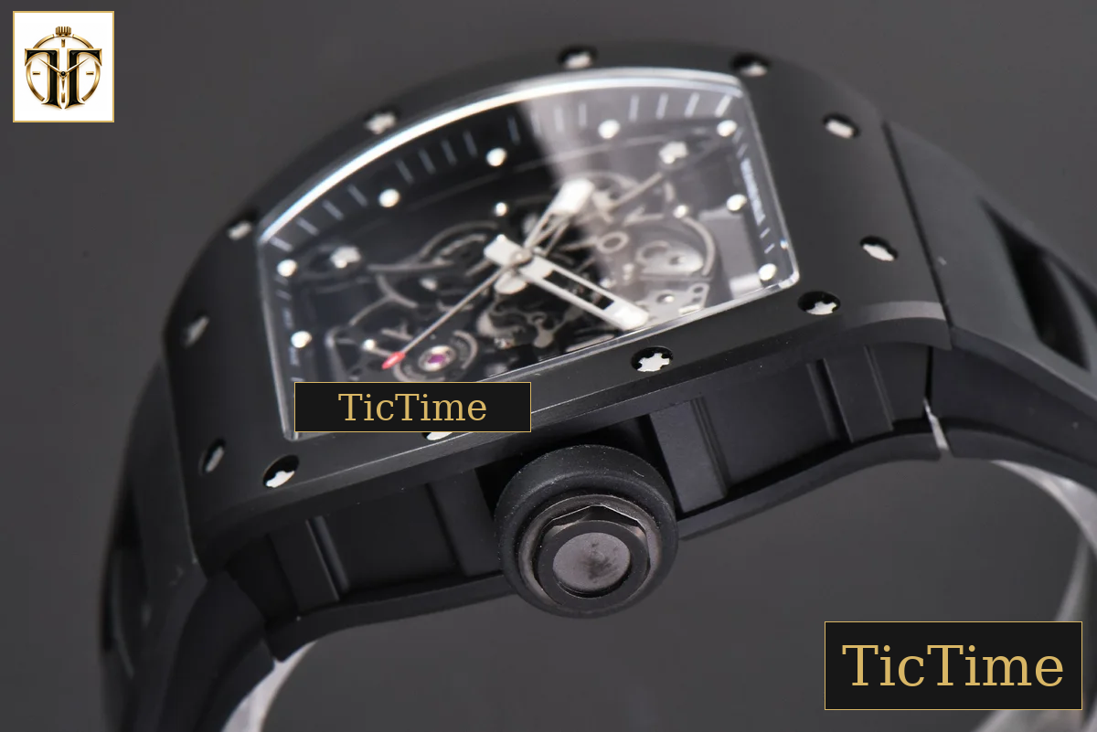RM055 47.5mm BBRF Ceramic BBR Skeleton Dial Silver Hands Black Rubber Strap RMUL2 — foto 12