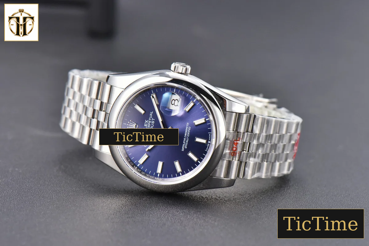 DateJust 36mm GMF SS Smooth Bezel Blue Dial Stick Marker Jubilee Bracelet VR3235 — foto 14