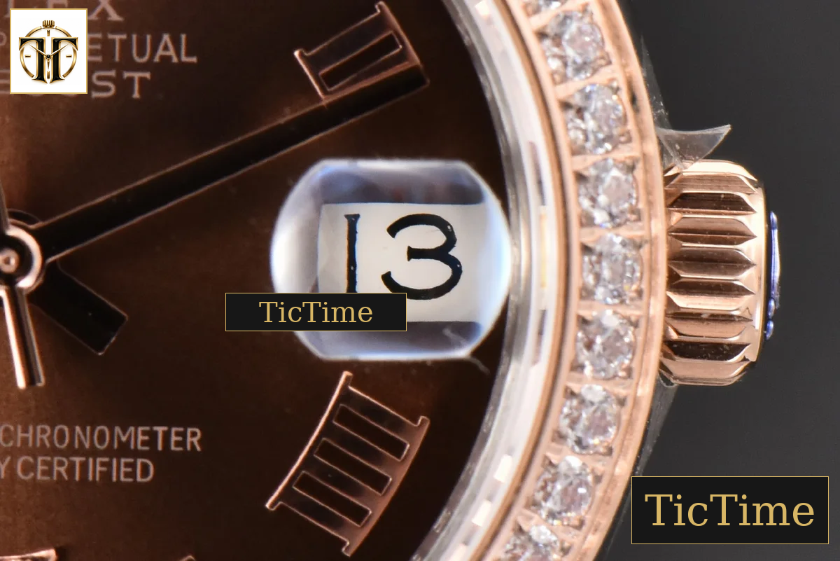 DateJust Ladies 904L 31mm WF RG/SS Diamond Brown Dial Diamond Roma Marker Jubilee Bracelet A2671 — foto 7
