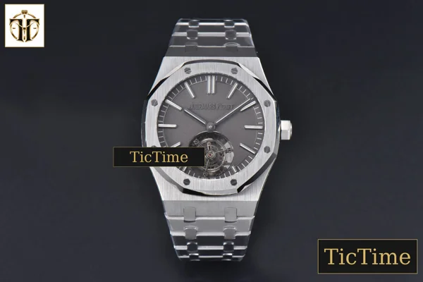 Foto frontal — Royal Oak Tourbillon 41mm R8F SS Smooth Gray Dial SS Bracelet Flying Tourb V2