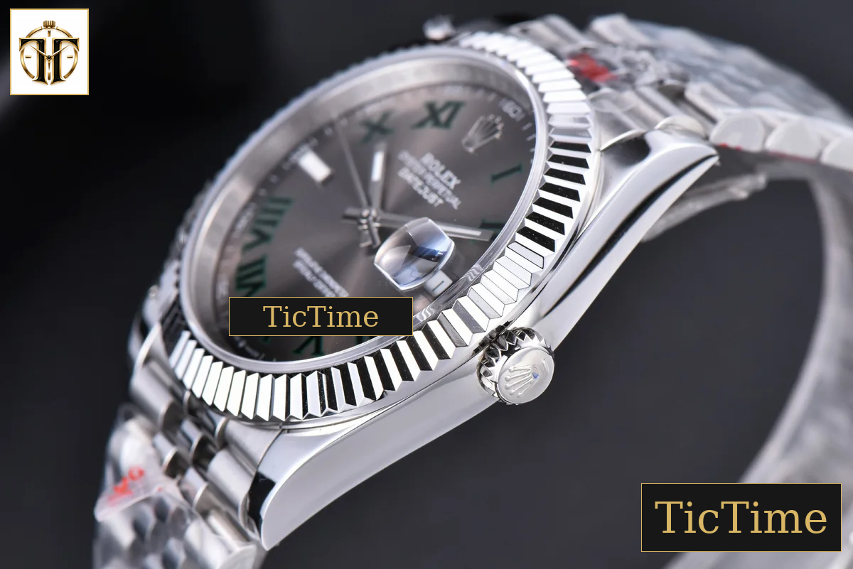 Datejust 41mm GMF SS Wimbledon Gray Dial Green Marker Fluted Bezel Jubille Bracelet VR3235 — foto 12