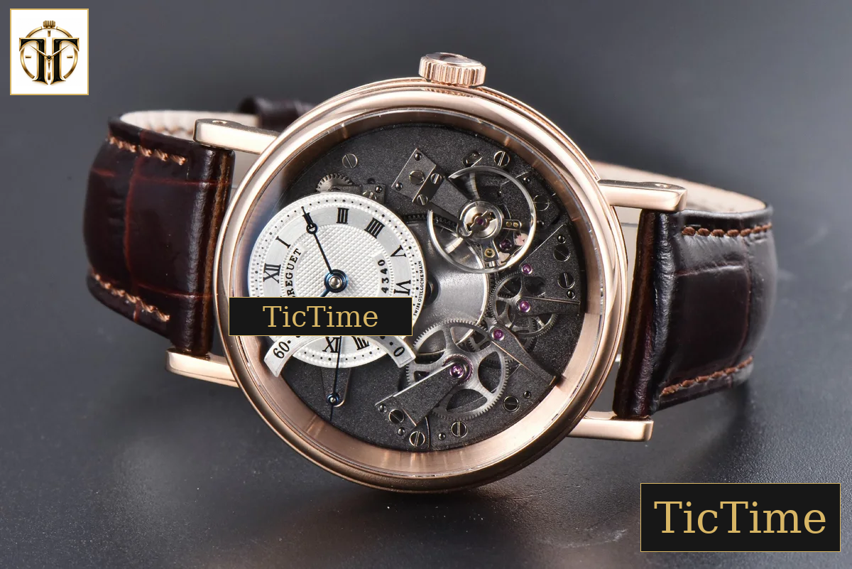 Tradition 7057BR 40mm ZF RG Gray Dial White Subdial Black Leather Strap A505 — foto 11