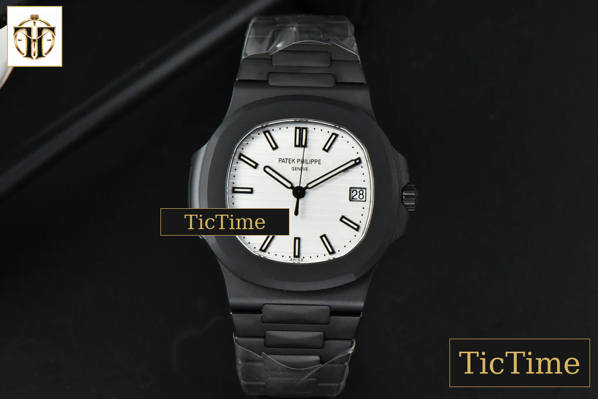 Nautilus 5711 PPF PVD All Black White Textured Dial PVD Bracelet 324CS V4 — foto 3