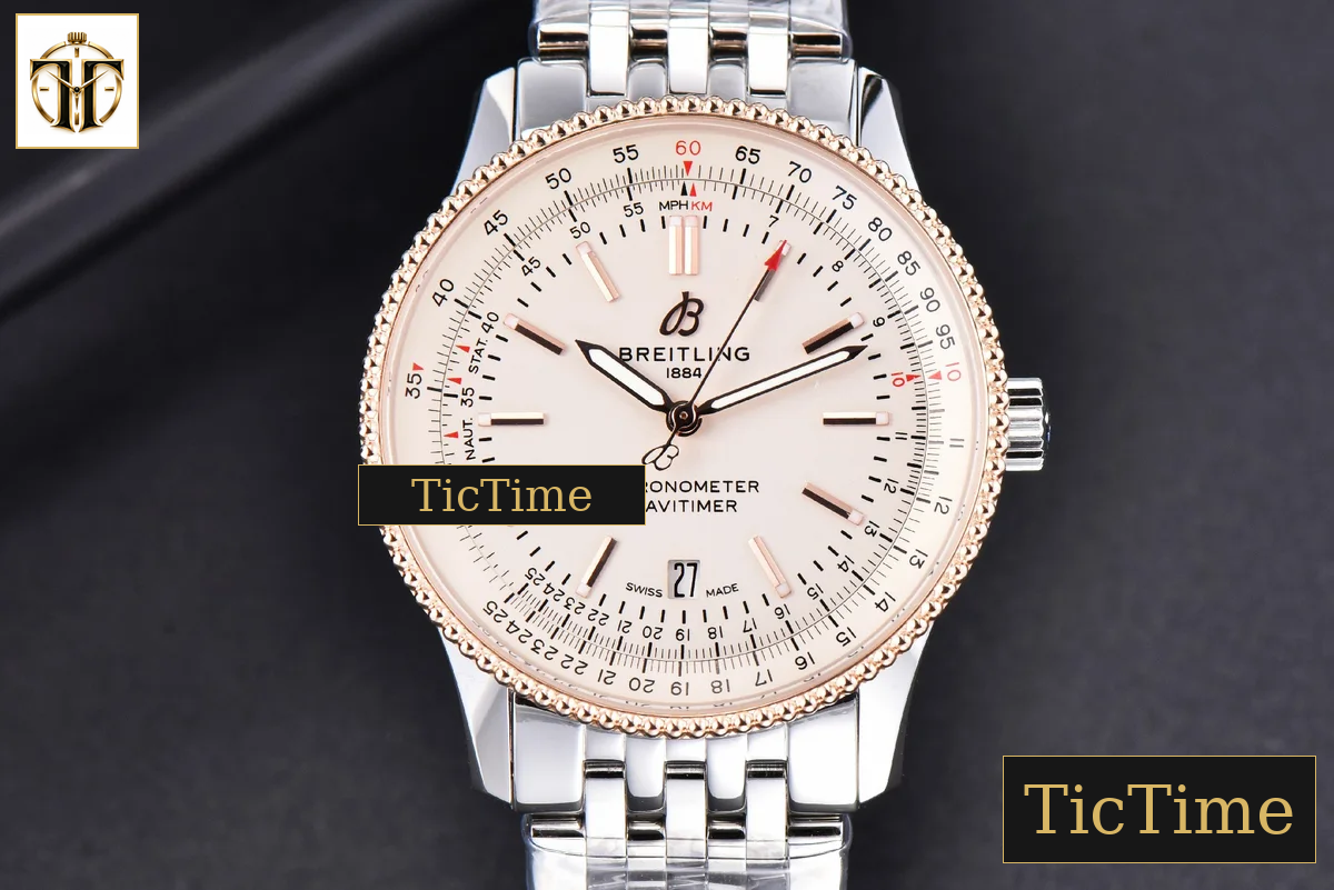 Navitimer 41mm TF RG White Dial White Bezel SS Bracelet A2824 — foto 2