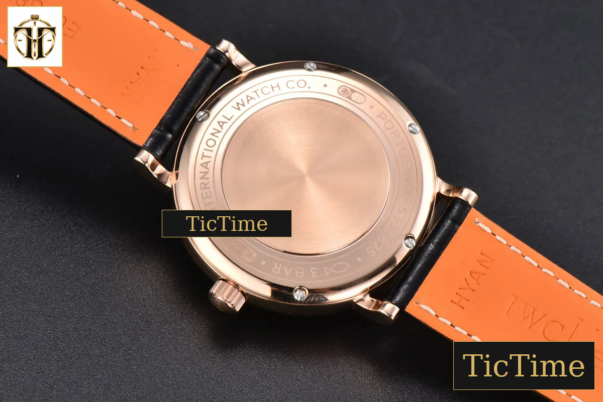 Portofino 37mm V7F RG Diamond Gray Dial RG Marker Black Leather Strap A2892 — foto 16
