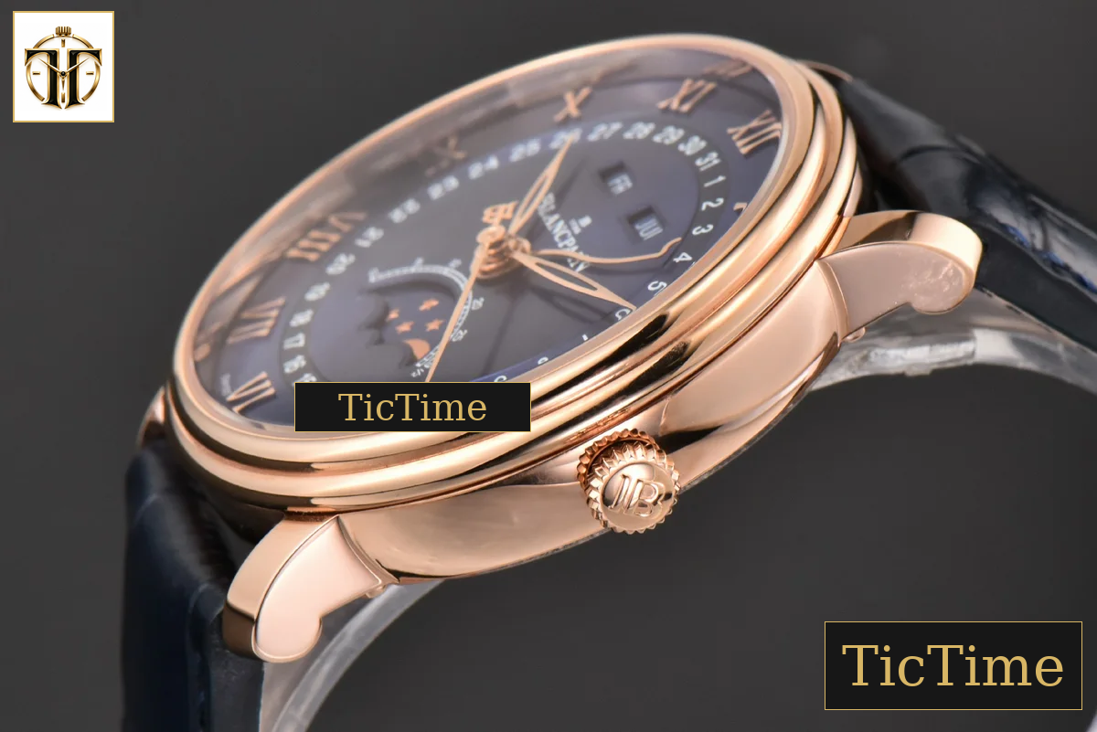 Villeret Complicated Function 6654 40mm OMF RG Blue Dial Black Leather Strap V3 A6654 — foto 10