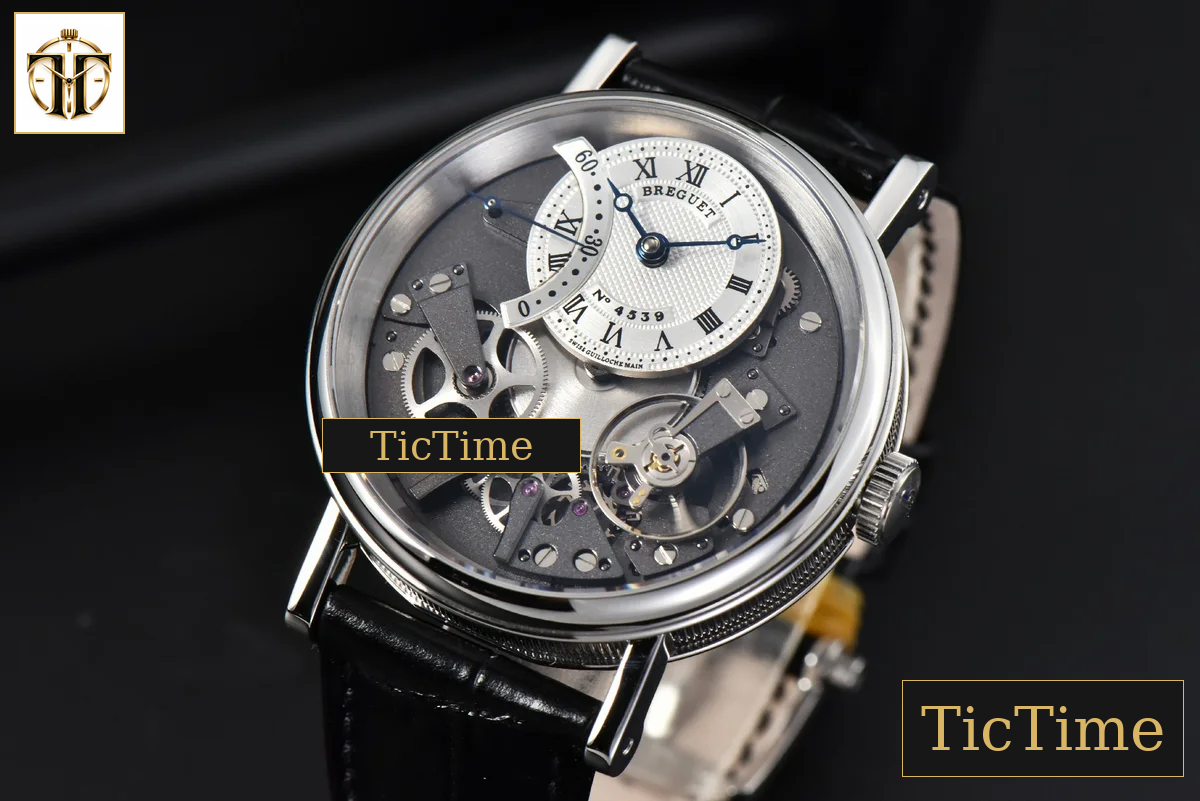 Tradition 7097BB 40mm ZF SS Gray Dial White Subdial Black Leather Strap A505 — foto 4