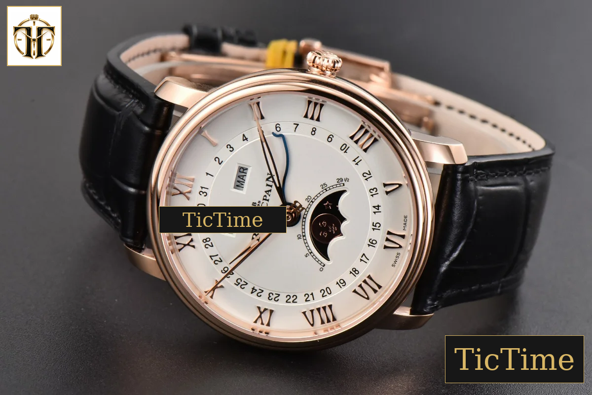 Villeret Complicated Function 6654 40mm OMF RG White Dial Black Leather Strap V3 A6654 — foto 11