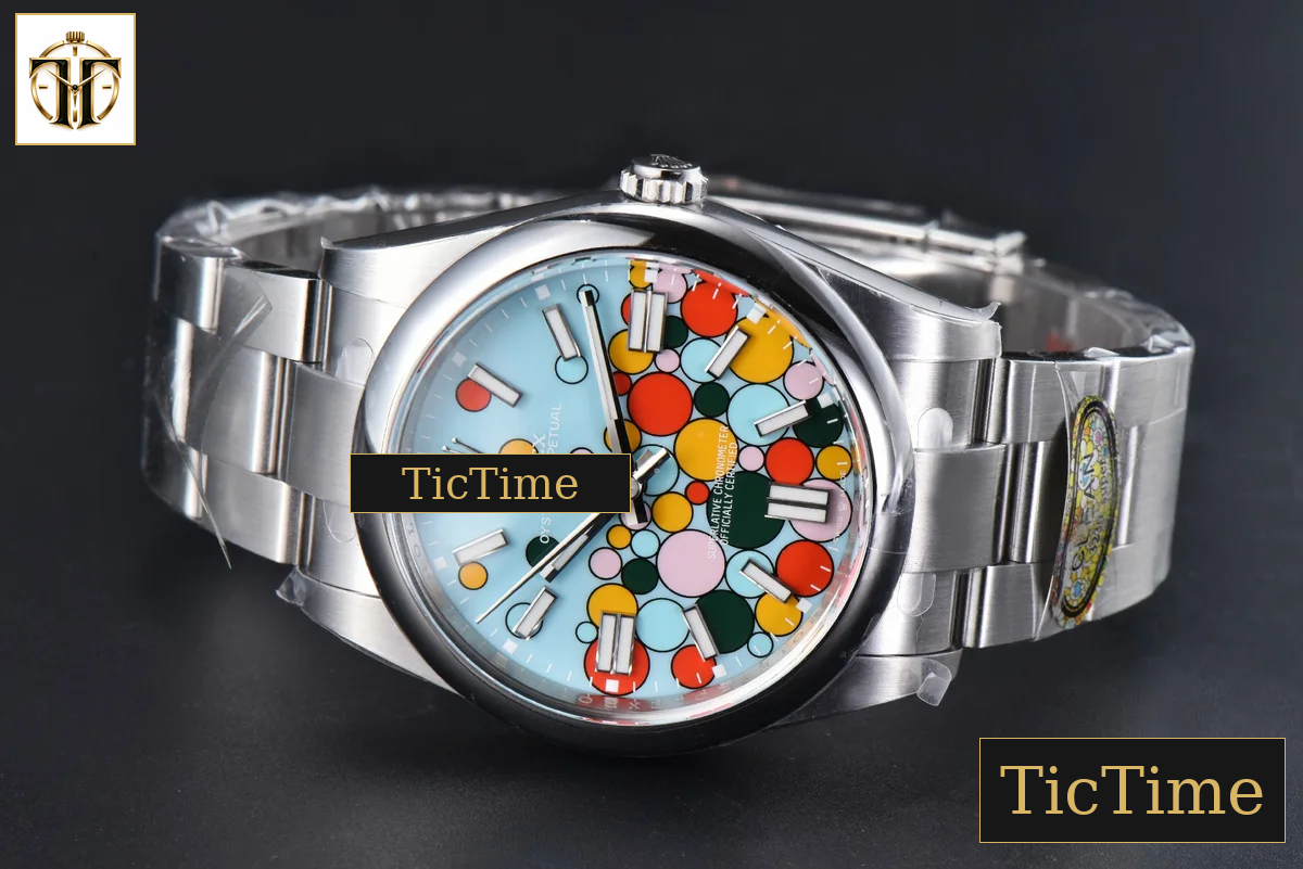 Oyster Perpetual 904L 124300 41mm Clean Factory Tiffany Blue Celebration Ballon Dial SS Bracelet VR3230 — foto 14