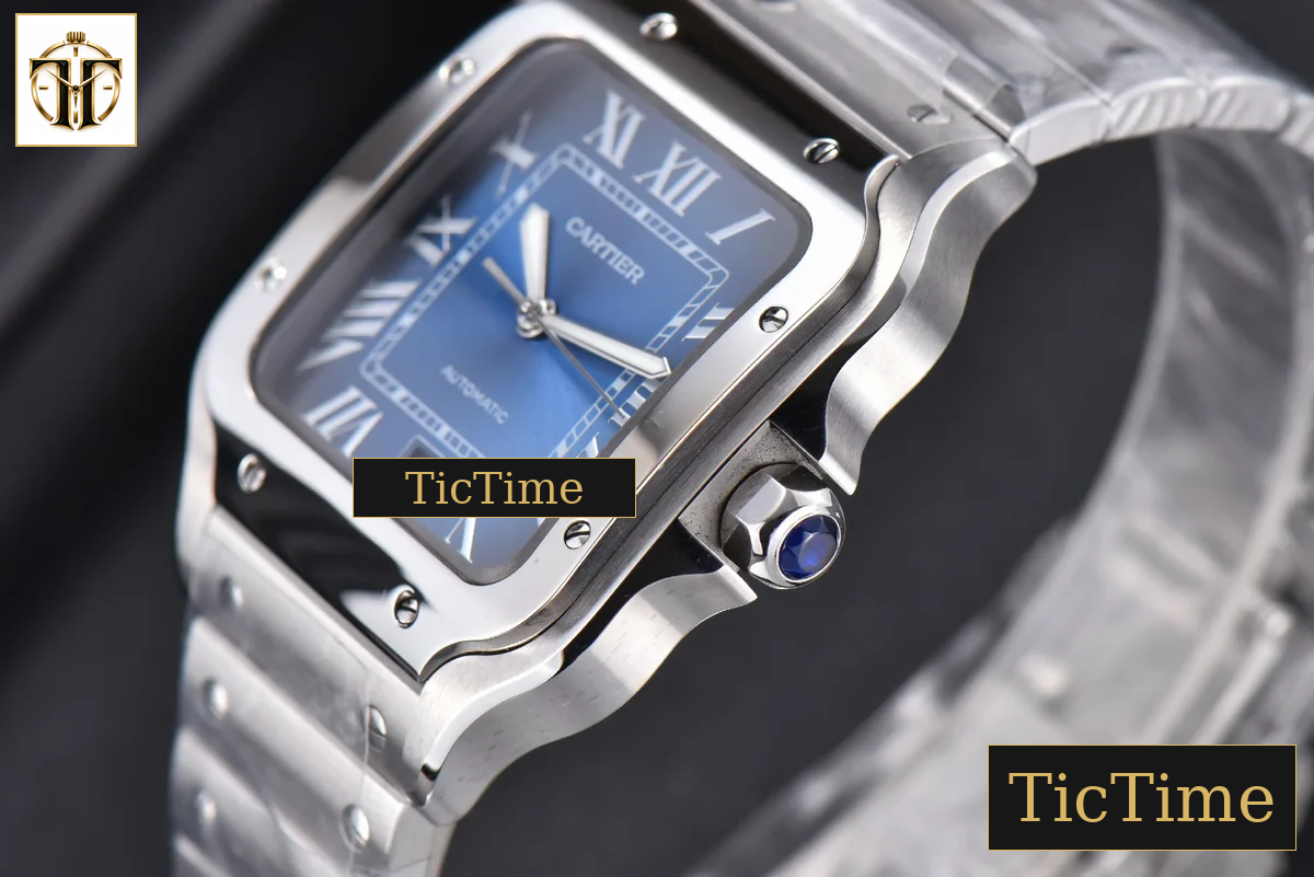 Santos de Cartier XL 40mm BVF Blue Dial SS Bracelet Miyota 9019 — foto 12