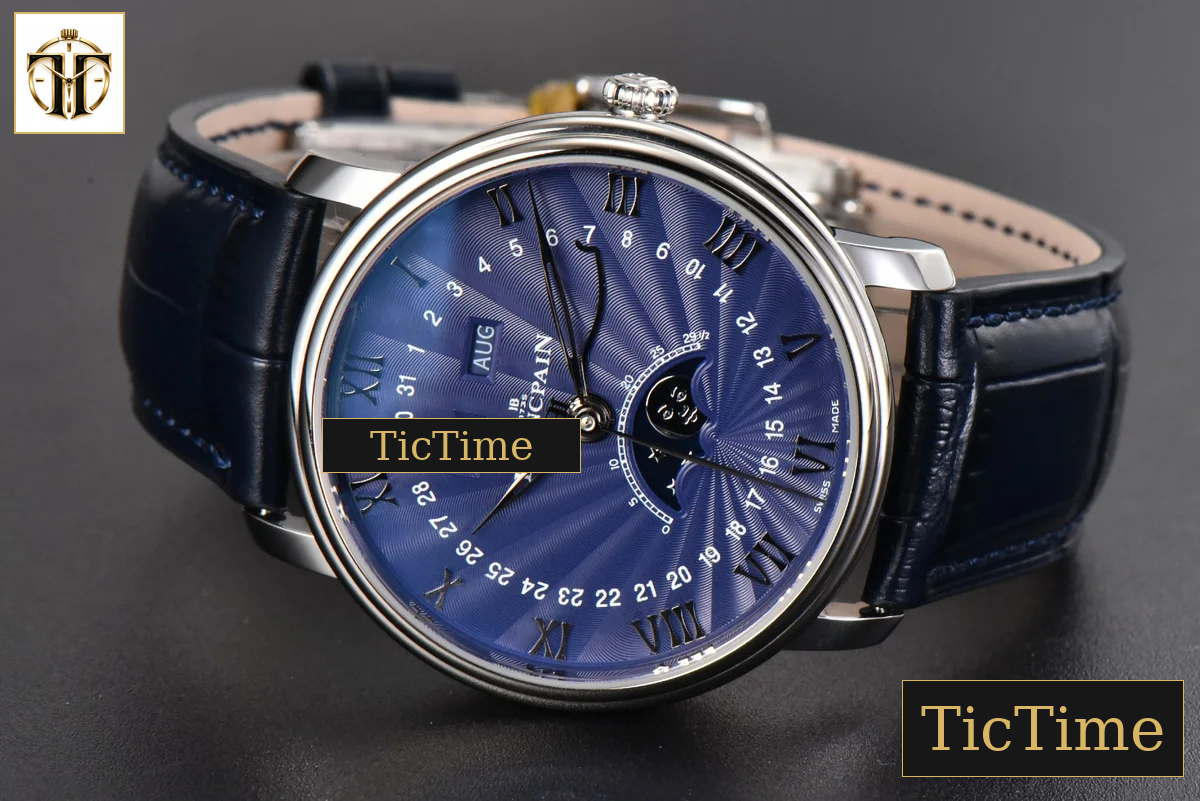 Villeret Complicated Function 6654 40mm OMF Blue Dial Black Leather Strap V3 A6654 — foto 12