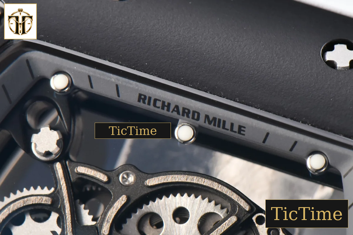 RM055 42.7mm BBRF Black Ceramic Black Skeleton Dial White Rubber Strap RMUL2 — foto 6