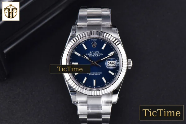 Foto frontal — DateJust Fluted Bezel 126334 41mm VSF Blue Dial Oyster Bracelet VS3235