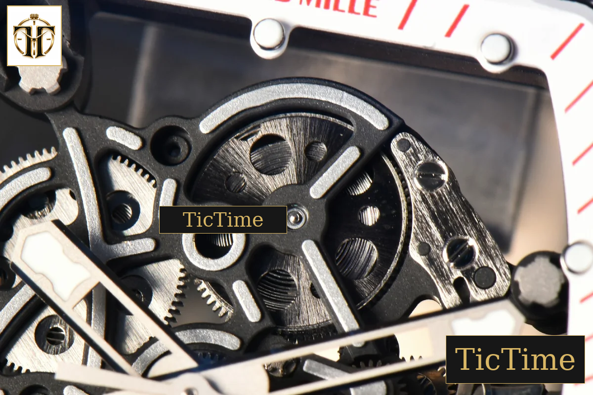 NTPT RM055 43mm ZF White/Red Bezel Black Crown Black Rubber Strap V6 RMUL2 — foto 7
