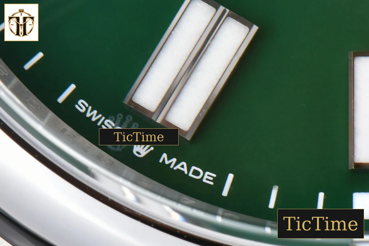 Oyster Perpetual 904L 124300 41mm Clean Factory Green Dial SS Bracelet VR3230 — foto 8
