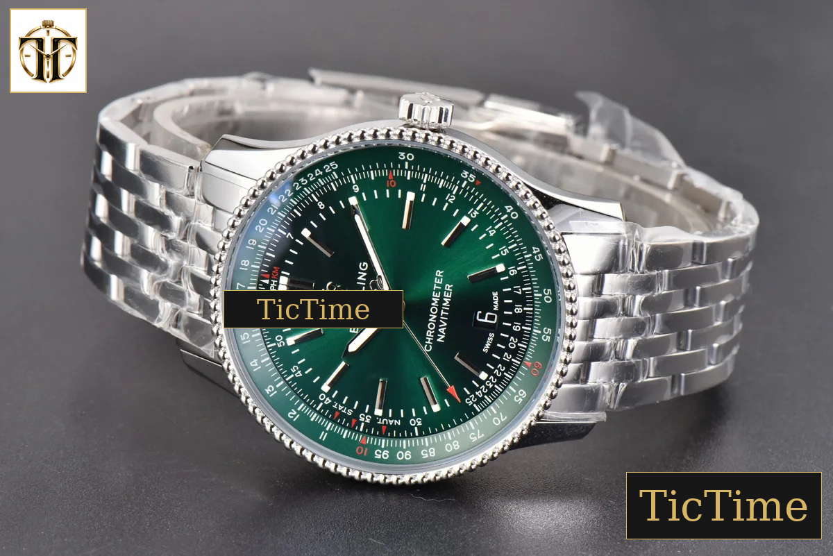 Navitimer 41mm TF Green Dial SS Bracelet 2824 — foto 14