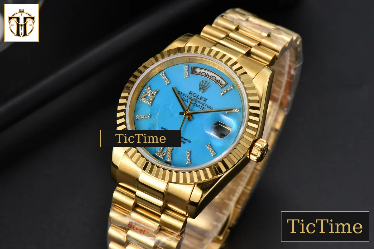 Daydate 36mm GMF YG Meteorite Dial Roma Diamond Marker YG Bracelet A3235 — foto 3