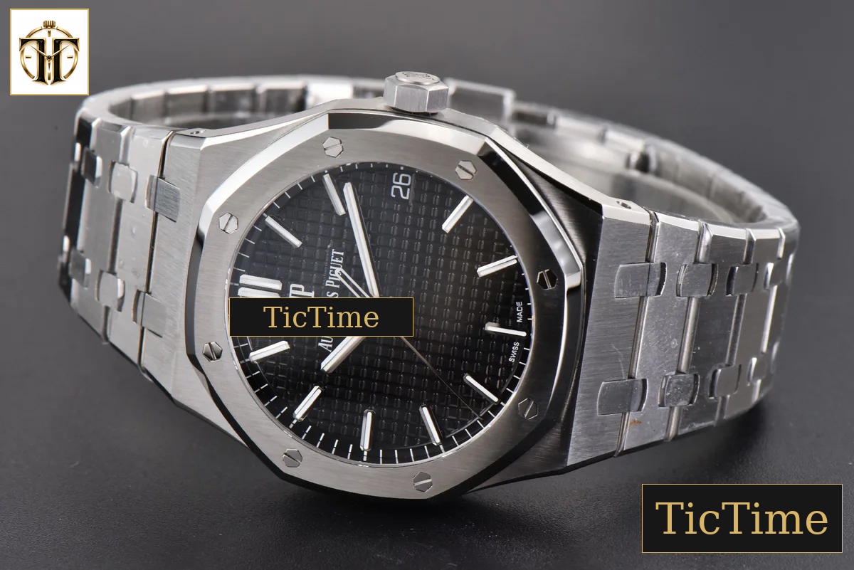 Royal Oak 15500 41mm APSF Black Textured Dial SS Bracelet V2 A4302 — foto 14