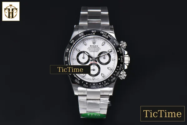 Foto frontal — Daytona 116500 40mm APSF SS Panda White Dial Ceramic Bezel SS Bracelet SH4130