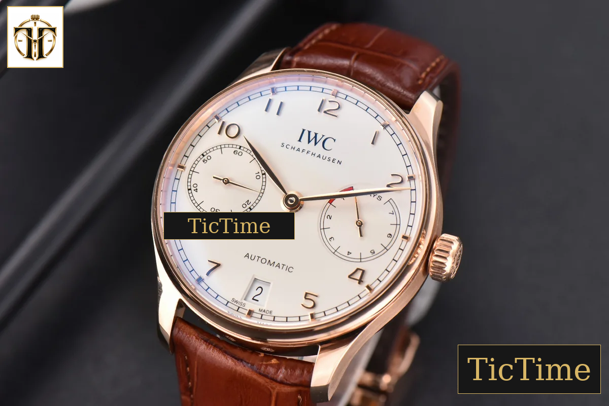 Portuguese PR IW500113 42mm ZF RG White Dial RG Marker Brown Leather Strap A51011 — foto 3