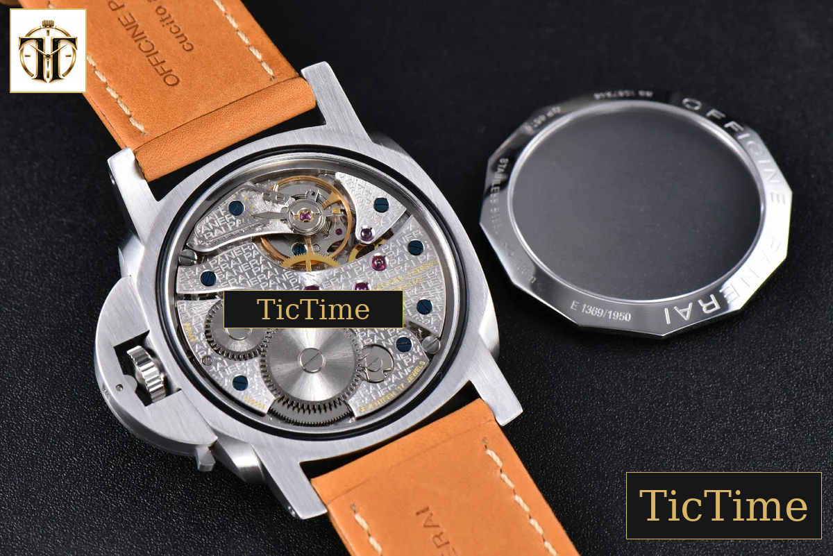 E Luminor 1950 PAM127 47mm XF Black Dial Brown Leather Strap A6497 — foto 21