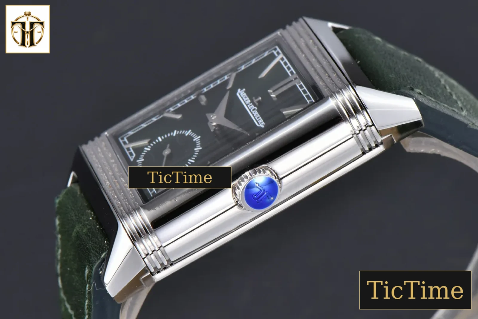 Master Reverso Tribute Small Seconds 30x47mm MGF Green Dial Green Leather Strap A854A — foto 10
