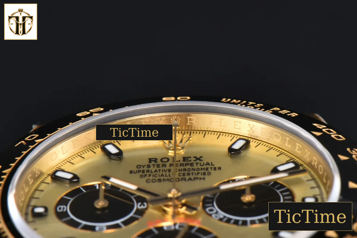 Daytona 116518 40mm APSF YG YG/Black Dial Ceramic Bezel Lume Marker Oysterflex Strap Tungsten Version SH4130 — foto 12