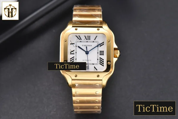 Foto frontal — Santos de Cartier XL 40mm BVF YG White Dial YG Bracelet Miyota 9019