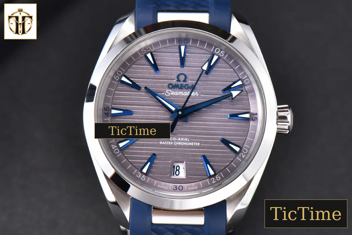 Aqua Terra 150M Seamaster 41mm VSF Gray Dial Blue Hands Blue Rubber Strap A8900 — foto 3