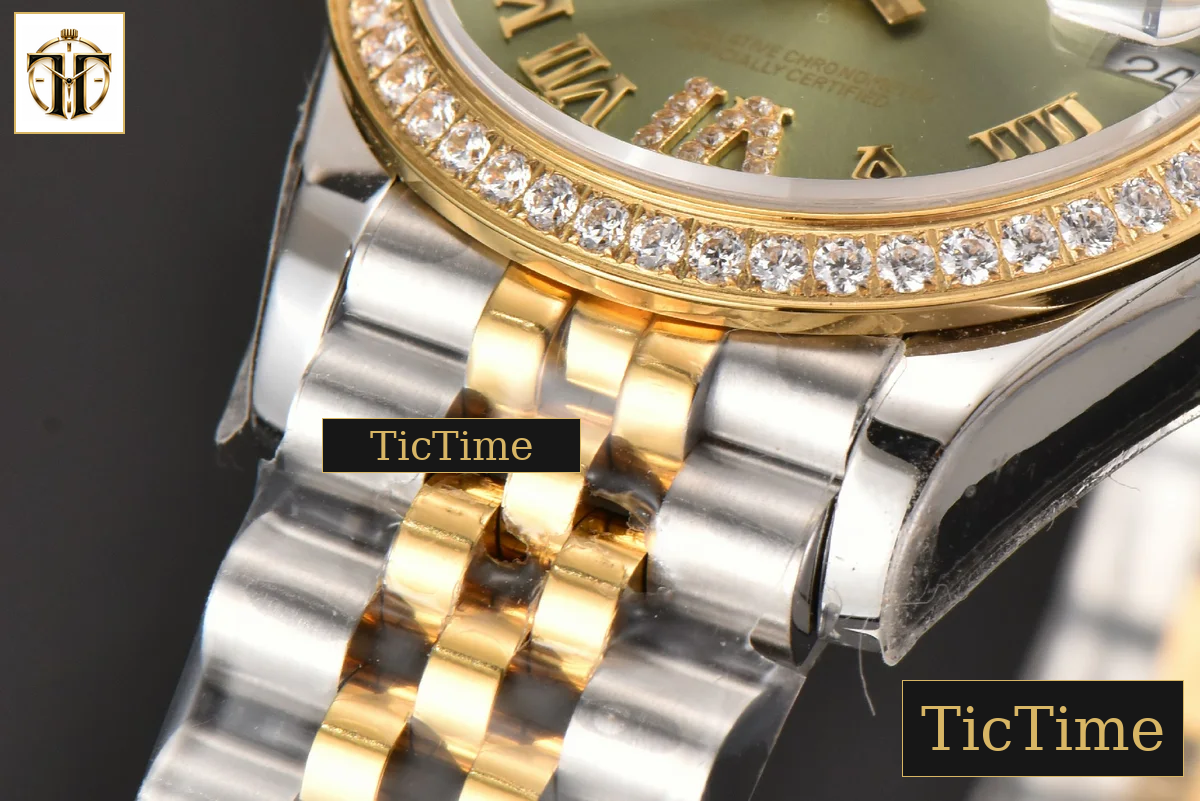 DateJust Ladies 904L 31mm WF YG/SS Diamond Green Dial Roma Marker Jubilee Bracelet A2671 — foto 10