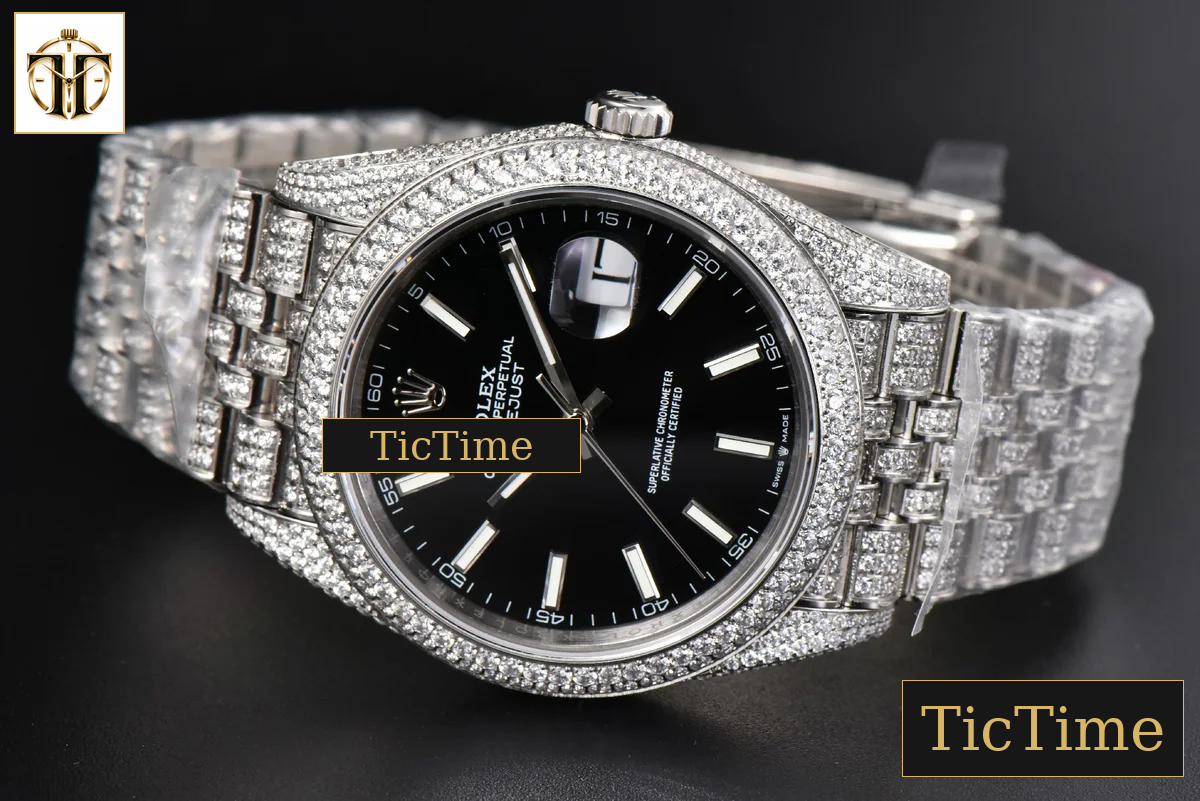 Datejust Full 41mm GMF Diamond Black Dial Jubilee Bracelet A2824 — foto 16