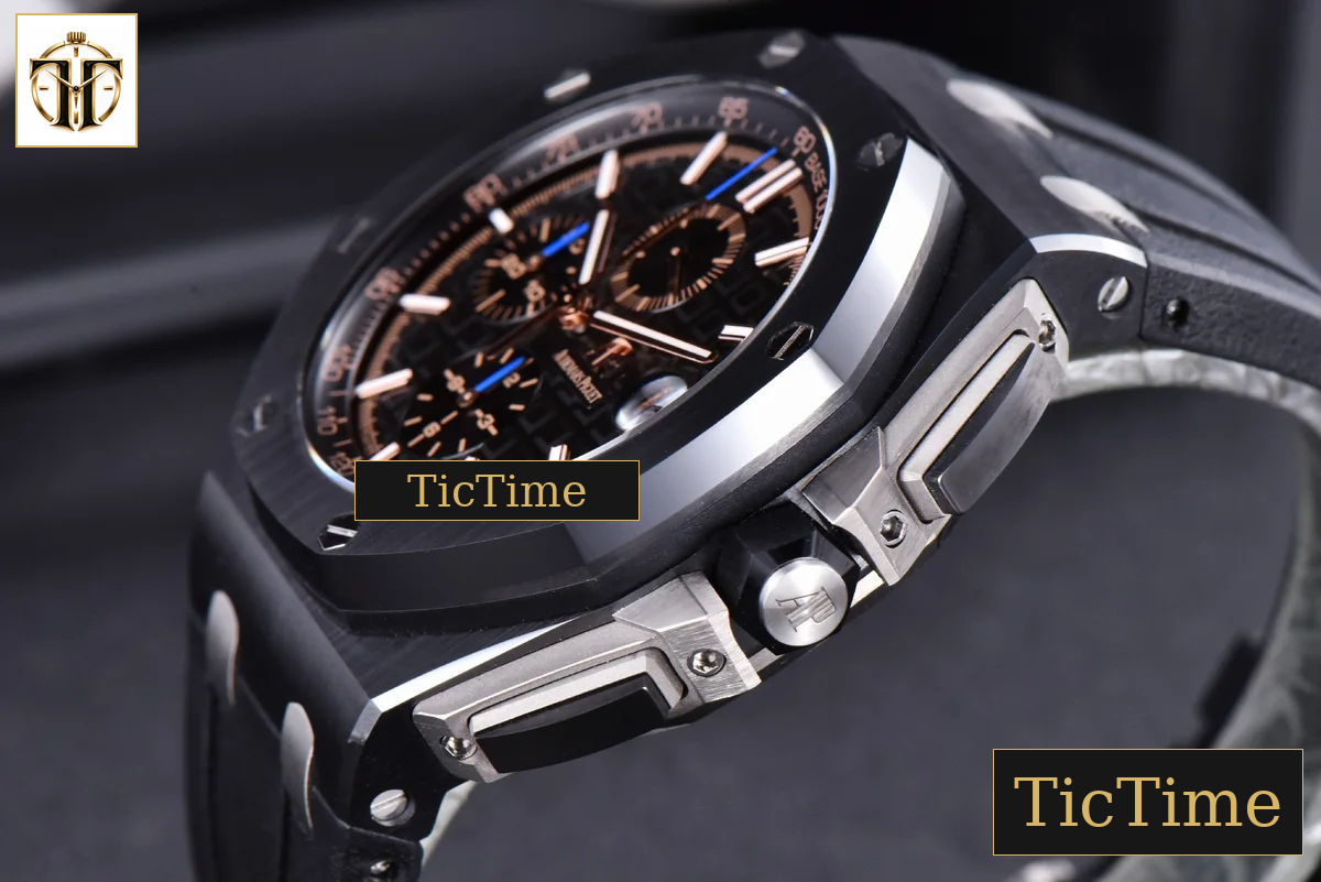 Royal Oak Offshore 26405CE 44mm JF RG Black Dial RG Marker Black Rubber Strap V2 A3126 — foto 10