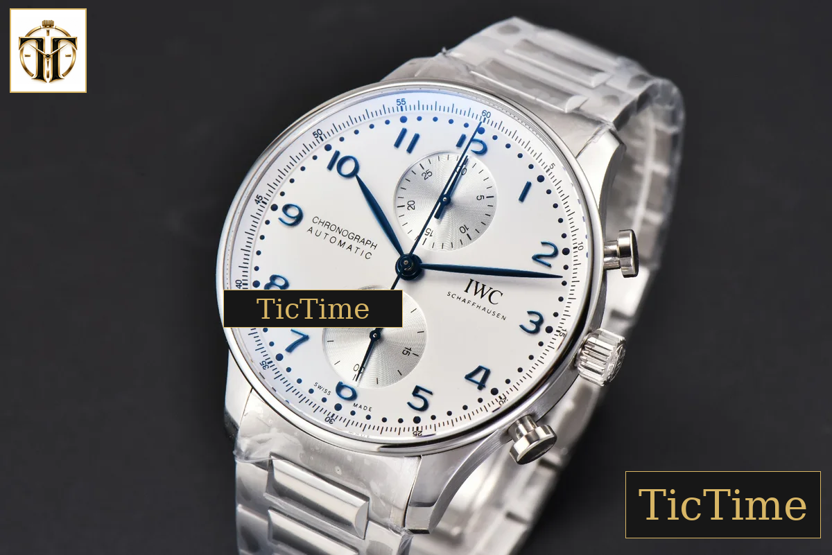 Portuguese Chrono IW3716 41mm RSF White Dial Blue Hand SS Bracelet A7750 — foto 4