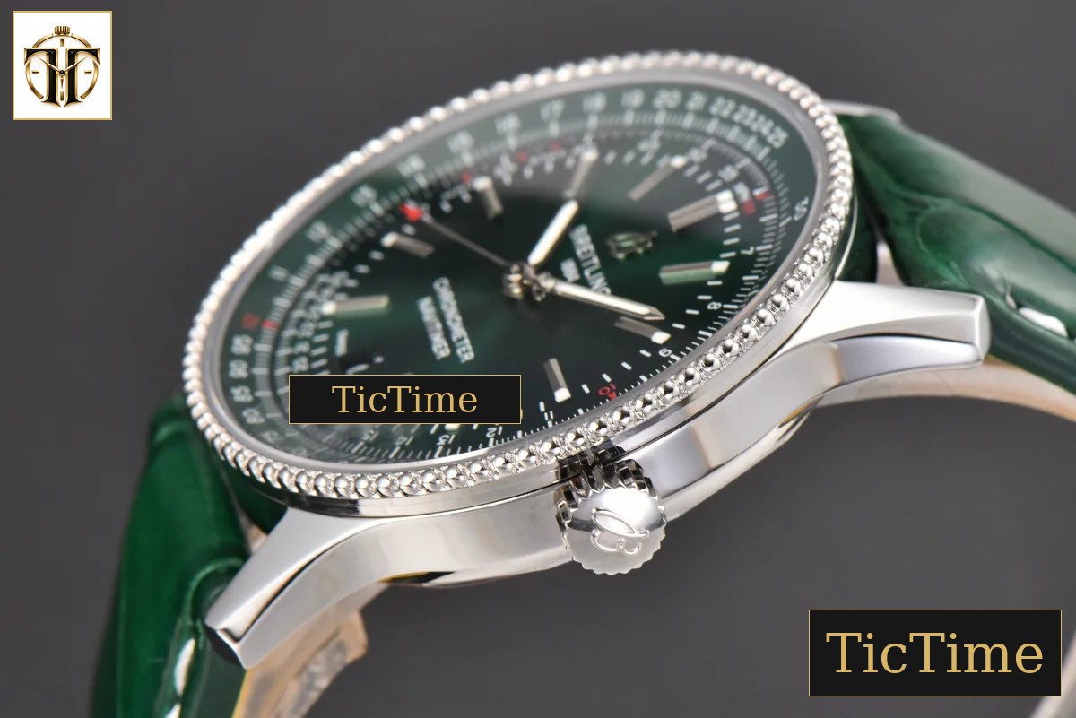 Navitimer 41mm TF Green Dial Green Leather Strap 2824 — foto 10