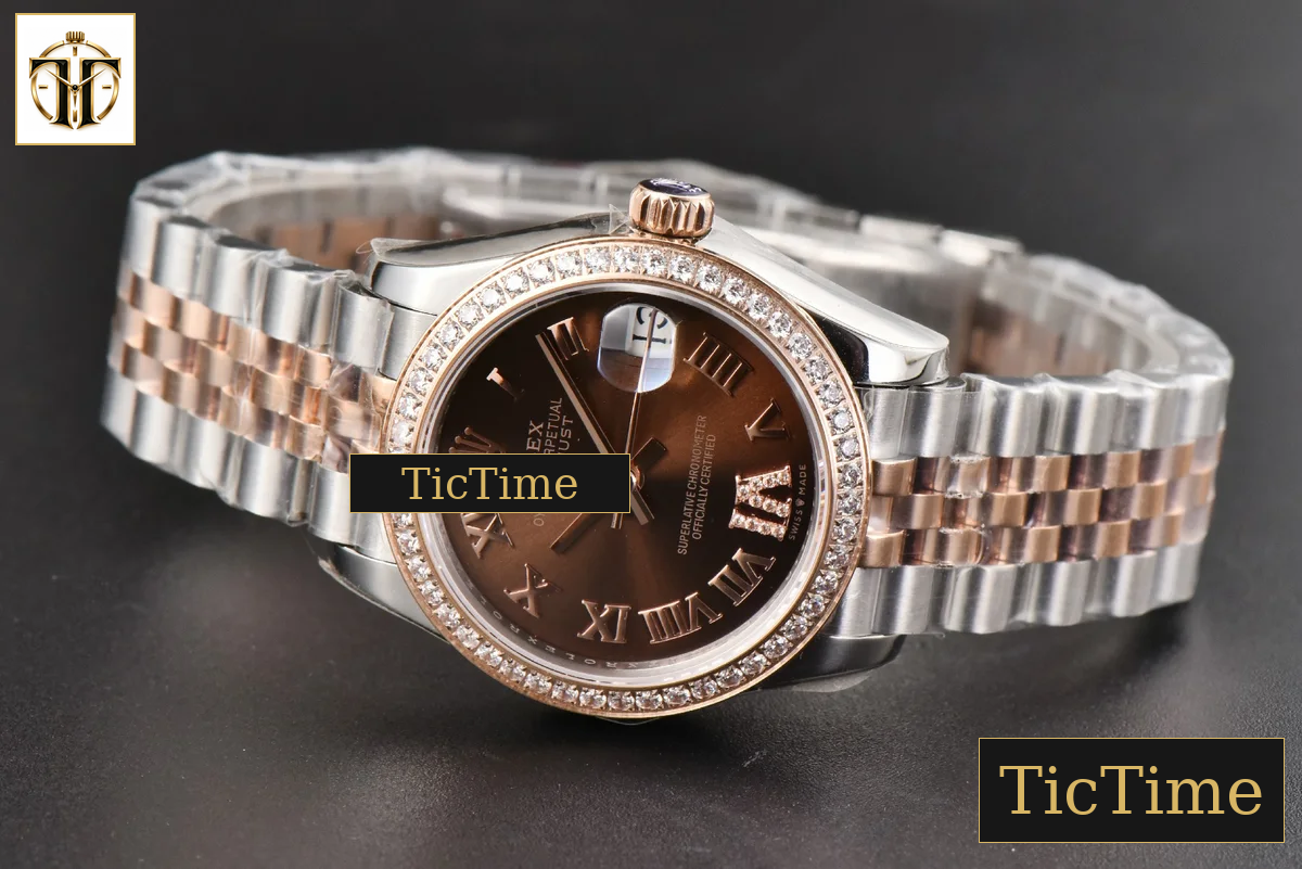 DateJust Ladies 904L 31mm WF RG/SS Diamond Brown Dial Diamond Roma Marker Jubilee Bracelet A2671 — foto 16