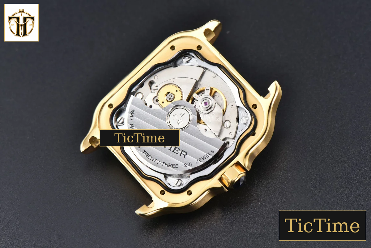 Santos de Cartier Medium 35mm AF YG White Dial Black Leather Strap Miyota 9015 — foto 17