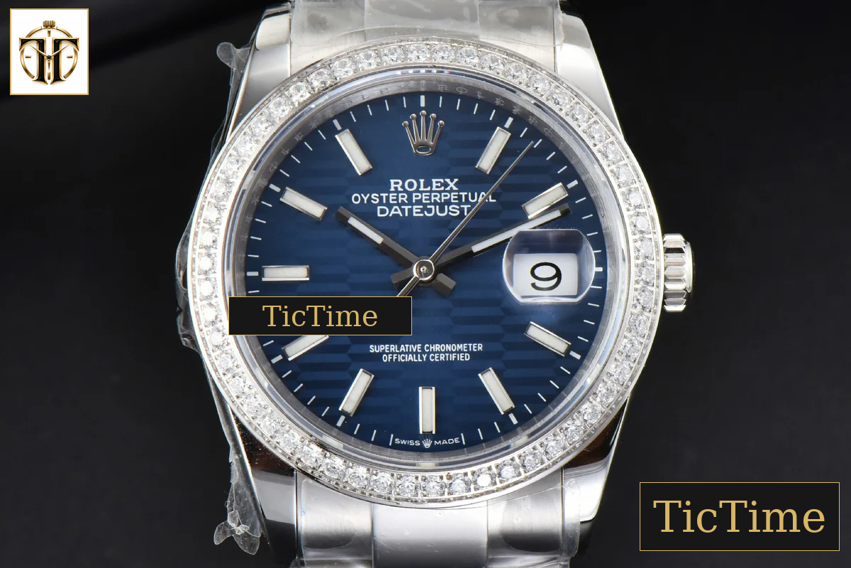 DateJust 36mm BPF Diamond Blue Motif Dial Oyster Bracelet A2824 — foto 2