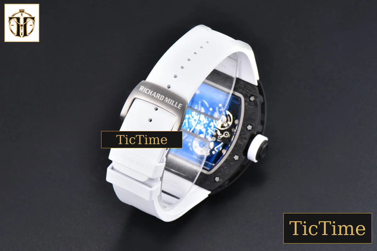 NTPT RM055 43mm ZF White/Pink Bezel White Crown White Rubber Strap V6 RMUL2 — foto 32