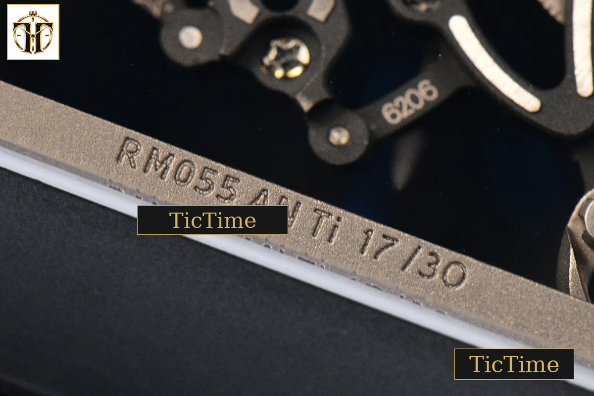 RM055 42.7mm ZF Ceramic Black Bezel White Skeleton Dial Black Crown Black Rubber Strap RMUL2 — foto 19