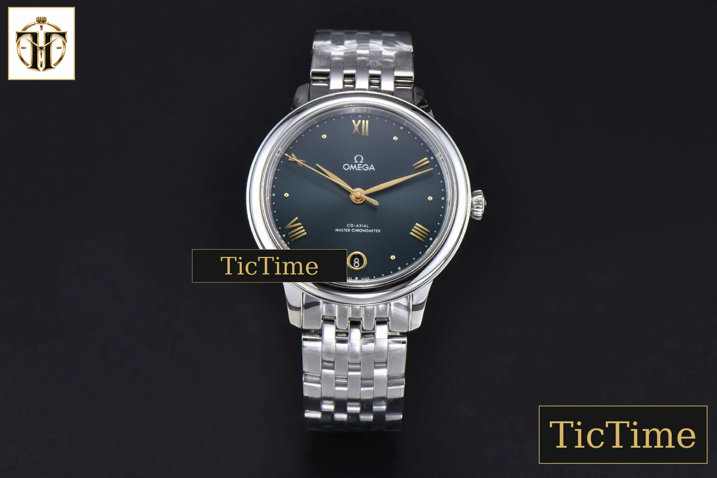 Vista frontal — De Ville Prestige Ladies 34mm VSF Green Dial Bracelet A8800