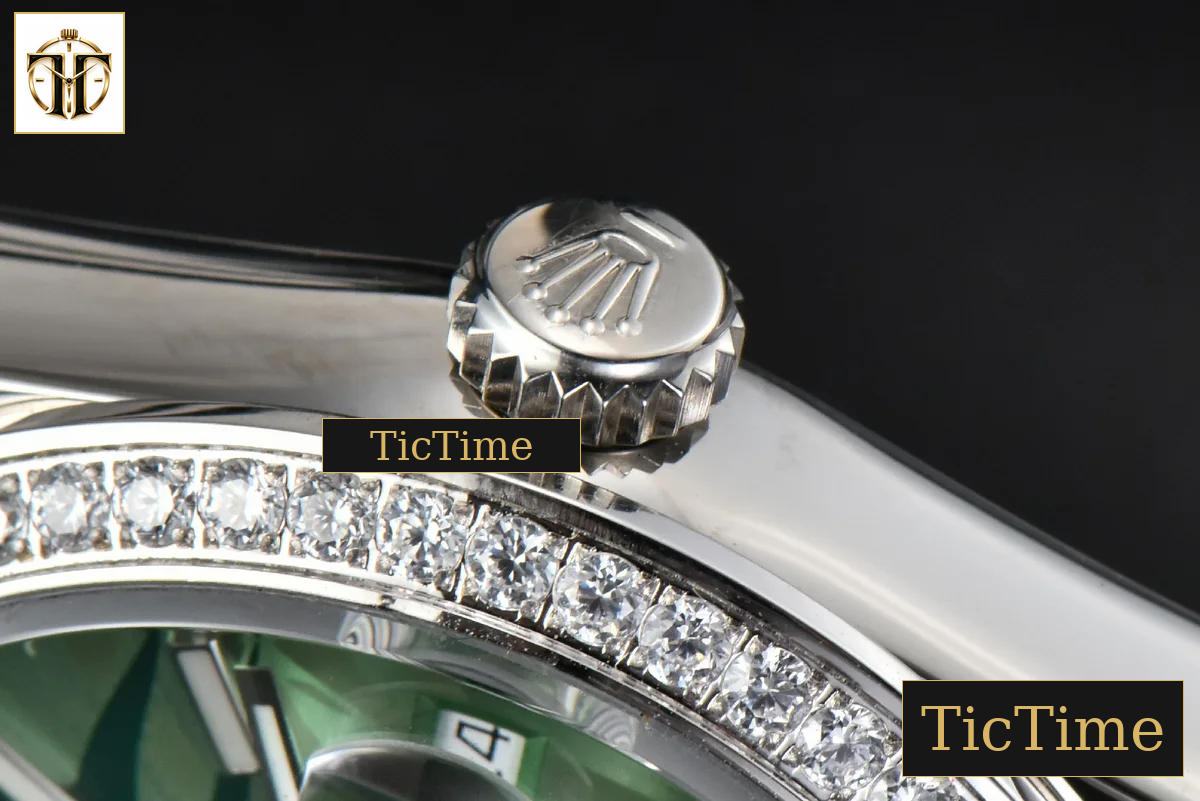DateJust 36mm BPF Diamond Green Plam Dial Oyster Bracelet A2824 — foto 17
