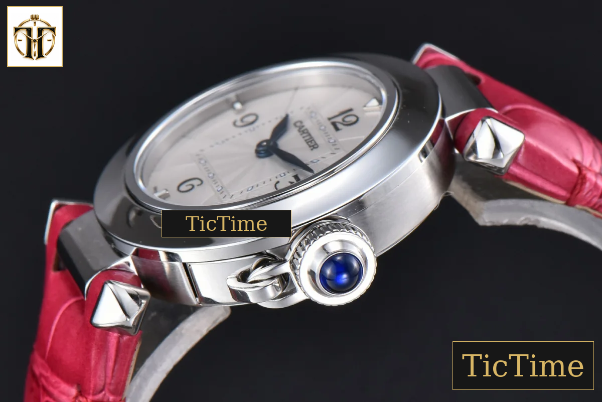 Pasha Ladies 30mm AF White Dial Rose Red Leather Strap Jap Quartz — foto 9