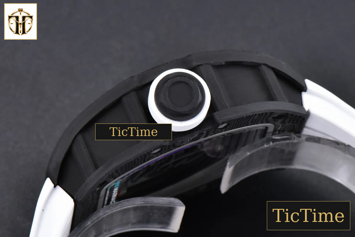 NTPT RM055 43mm ZF Blue Bezel White Crown White Rubber Strap V6 RMUL2 — foto 14