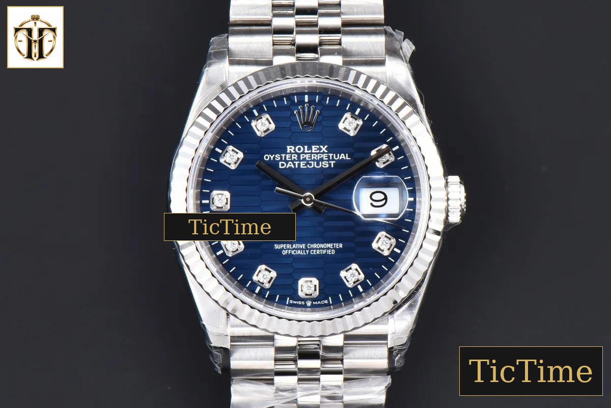 DateJust 904L 36mm VSF Blue Motif Dial Diamond Marker Jubilee VS3235 — foto 2