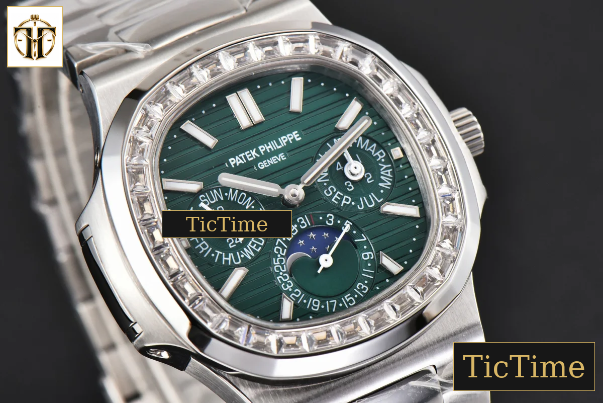 Nautilus 5740 40mm TWF Diamond Green Dial SS Bracelet A240 — foto 13