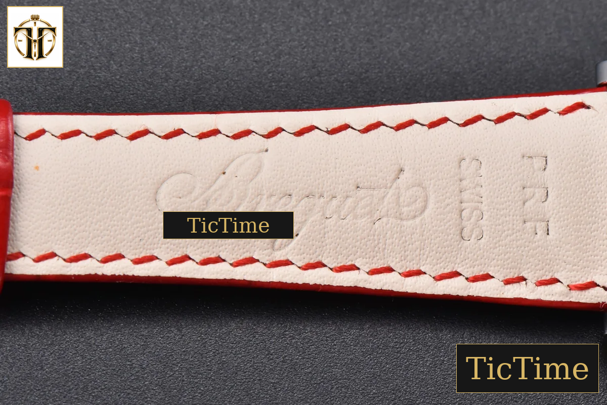 Tradition 7038BB 40mm ZF Diamond White Dial Red Leather Strap A505 — foto 17