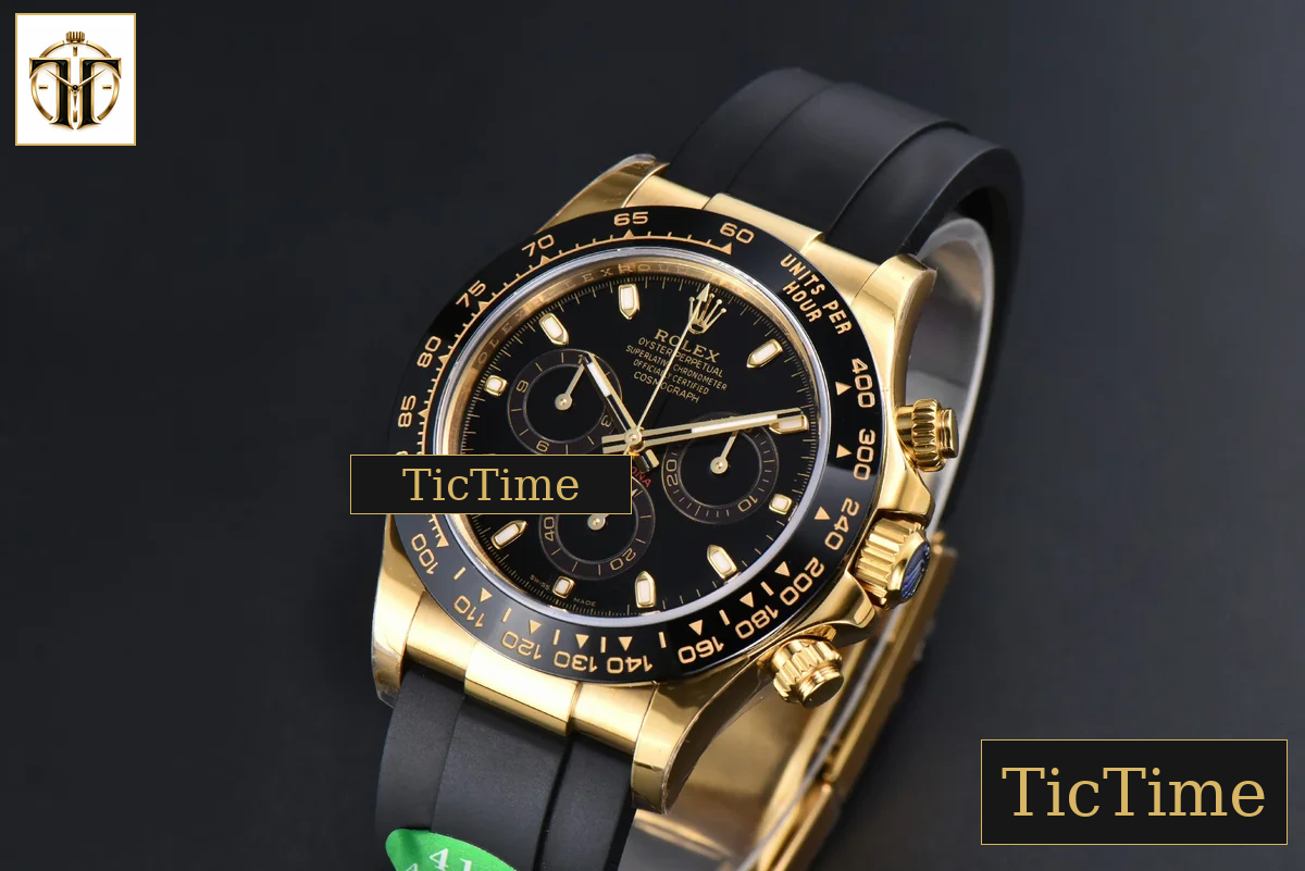 Daytona 116518 40mm APSF YG Black Dial Ceramic Bezel Lume Marker Oysterflex Strap Tungsten Version SH4130 — foto 5