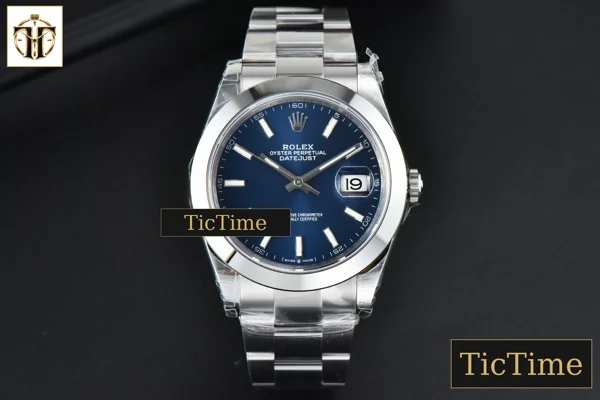 Foto frontal — DateJust Smooth Bezel 126300 41mm VSF Blue Dial Oyster Bracelet VS3235
